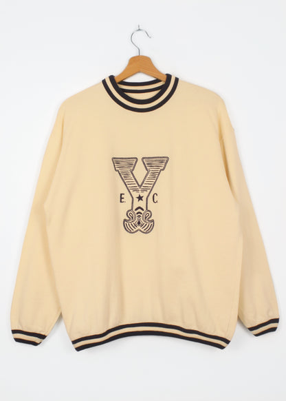 Vintage sweatshirt in yellow with embroidery