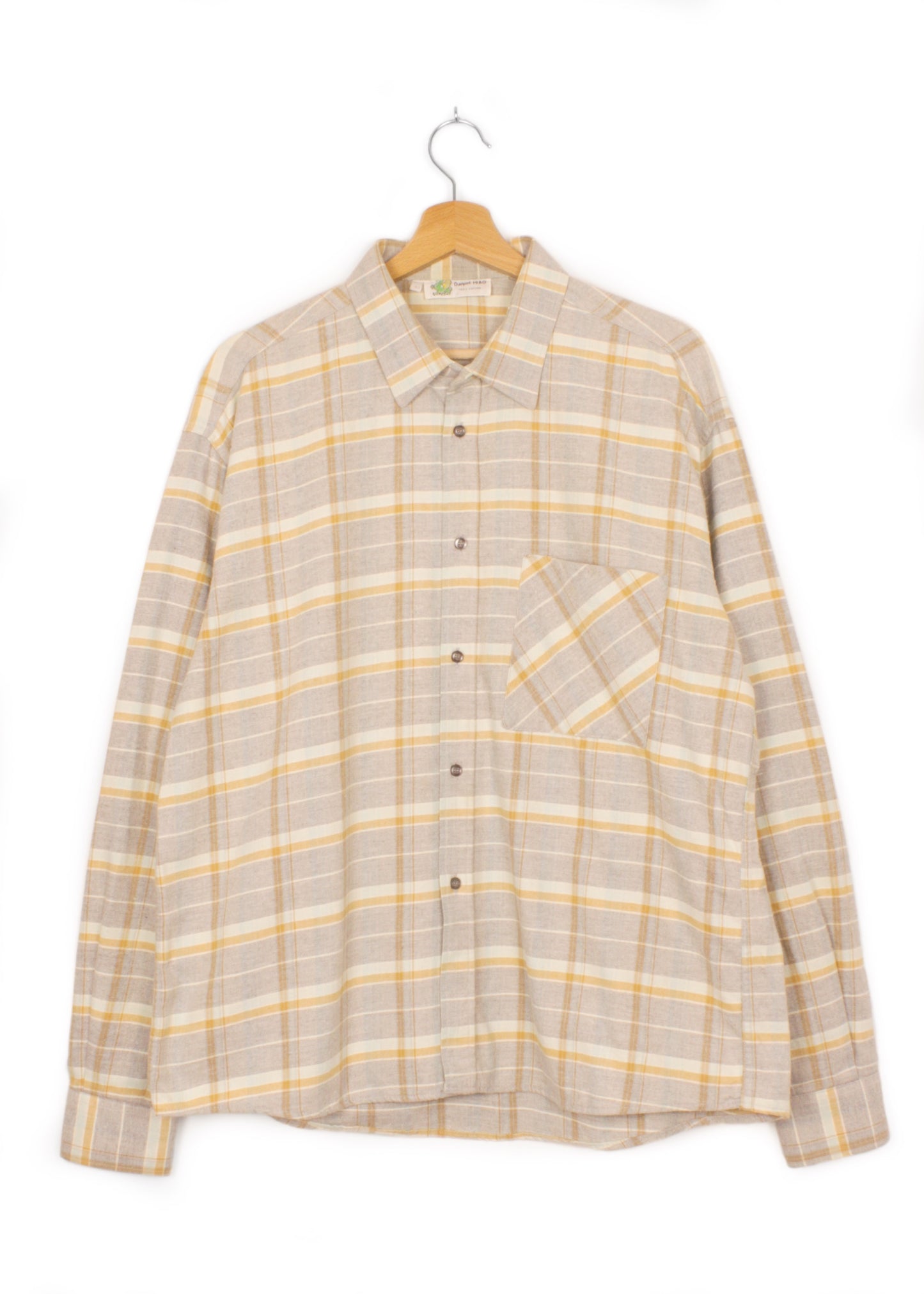 Vintage checked shirt in grey and yellow