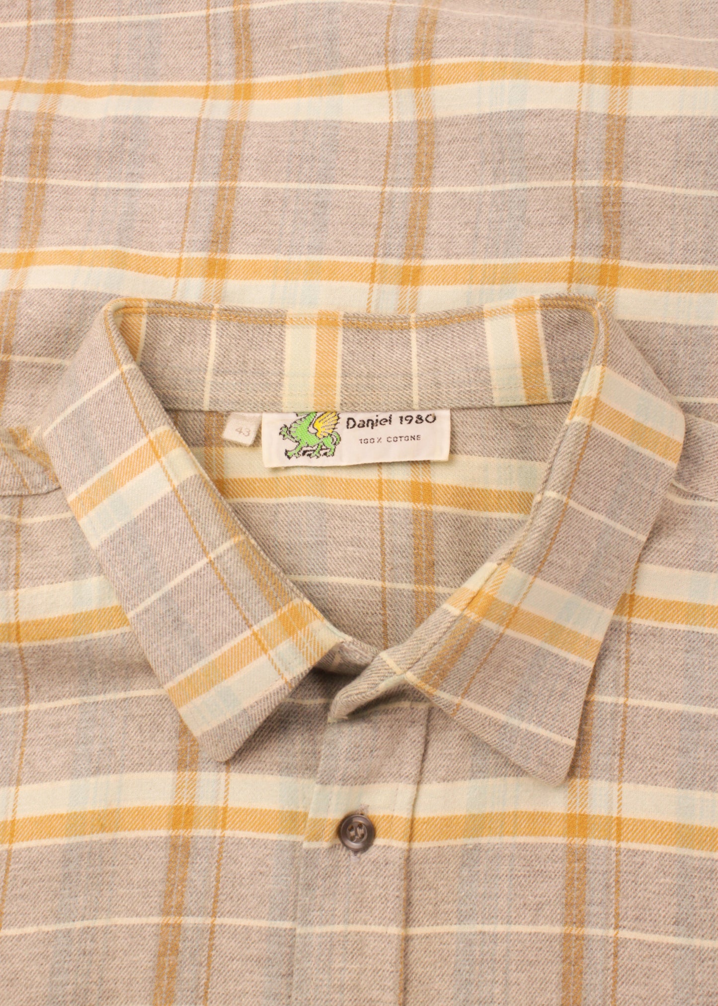 Vintage checked shirt in grey and yellow