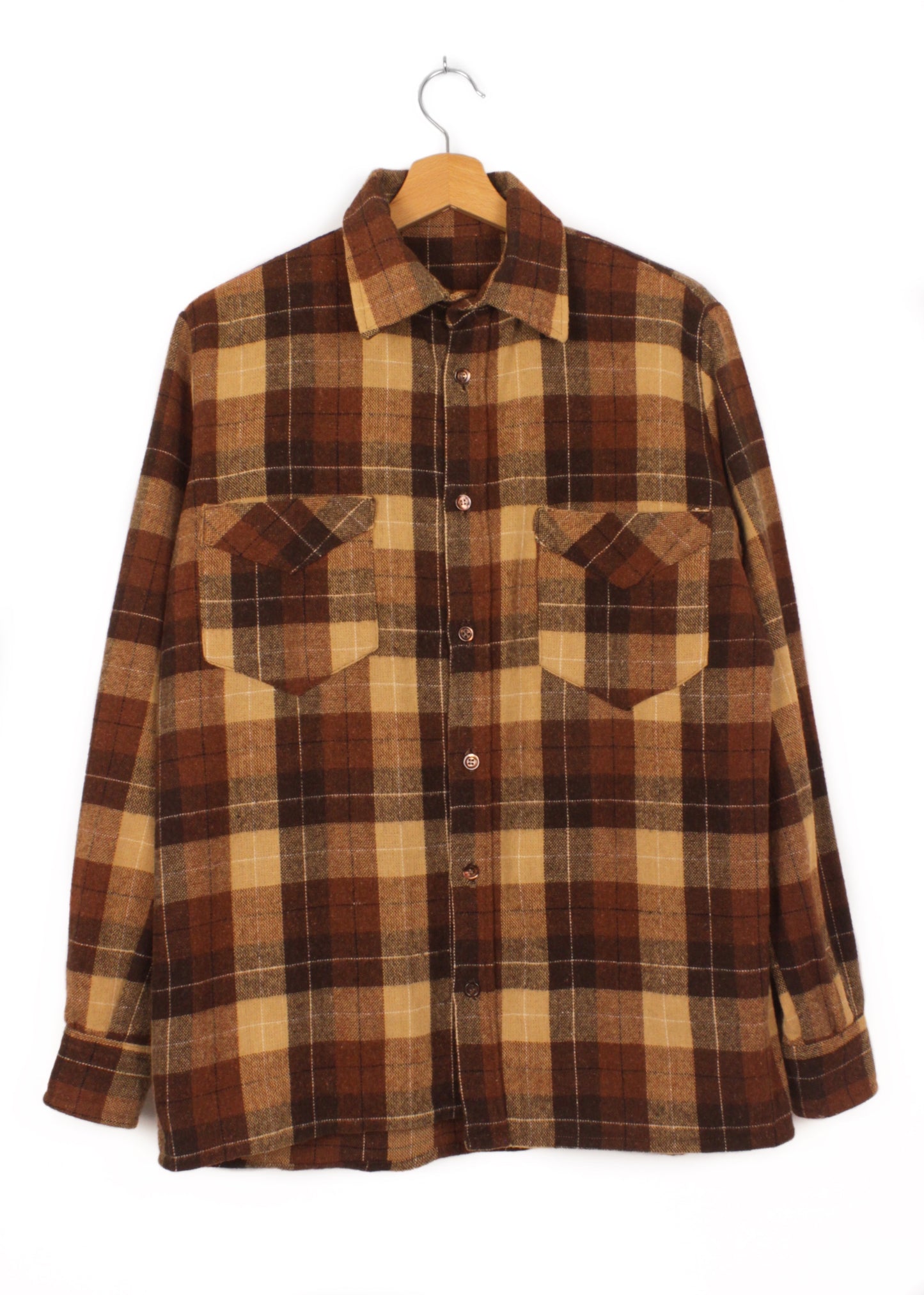 Vintage checked shirt in brown