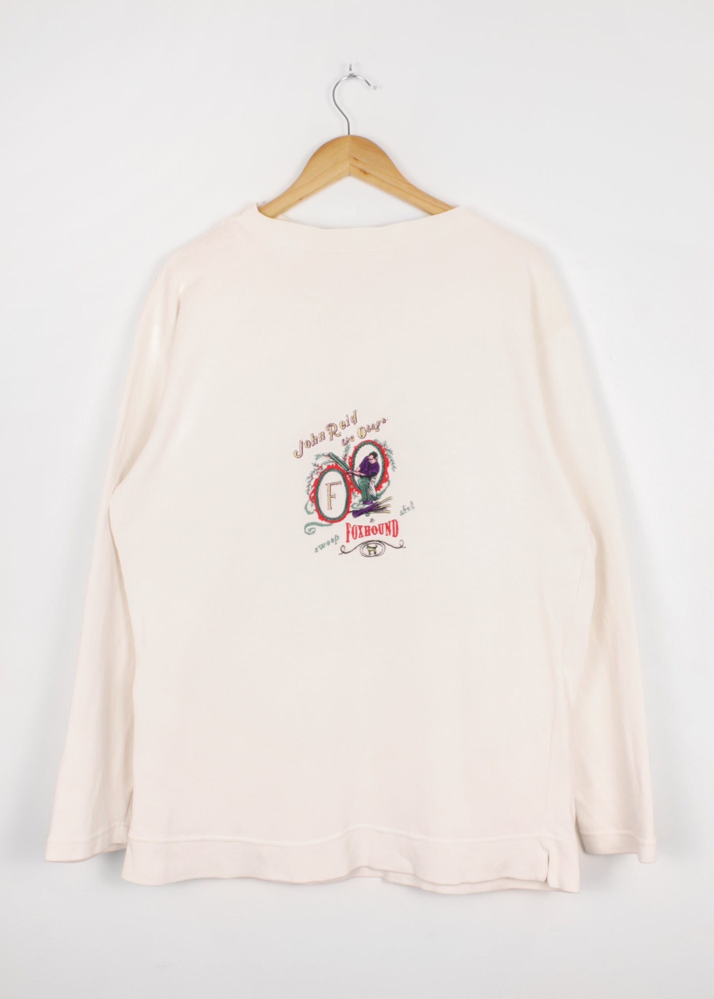 Vintage white sweatshirt with embroidery