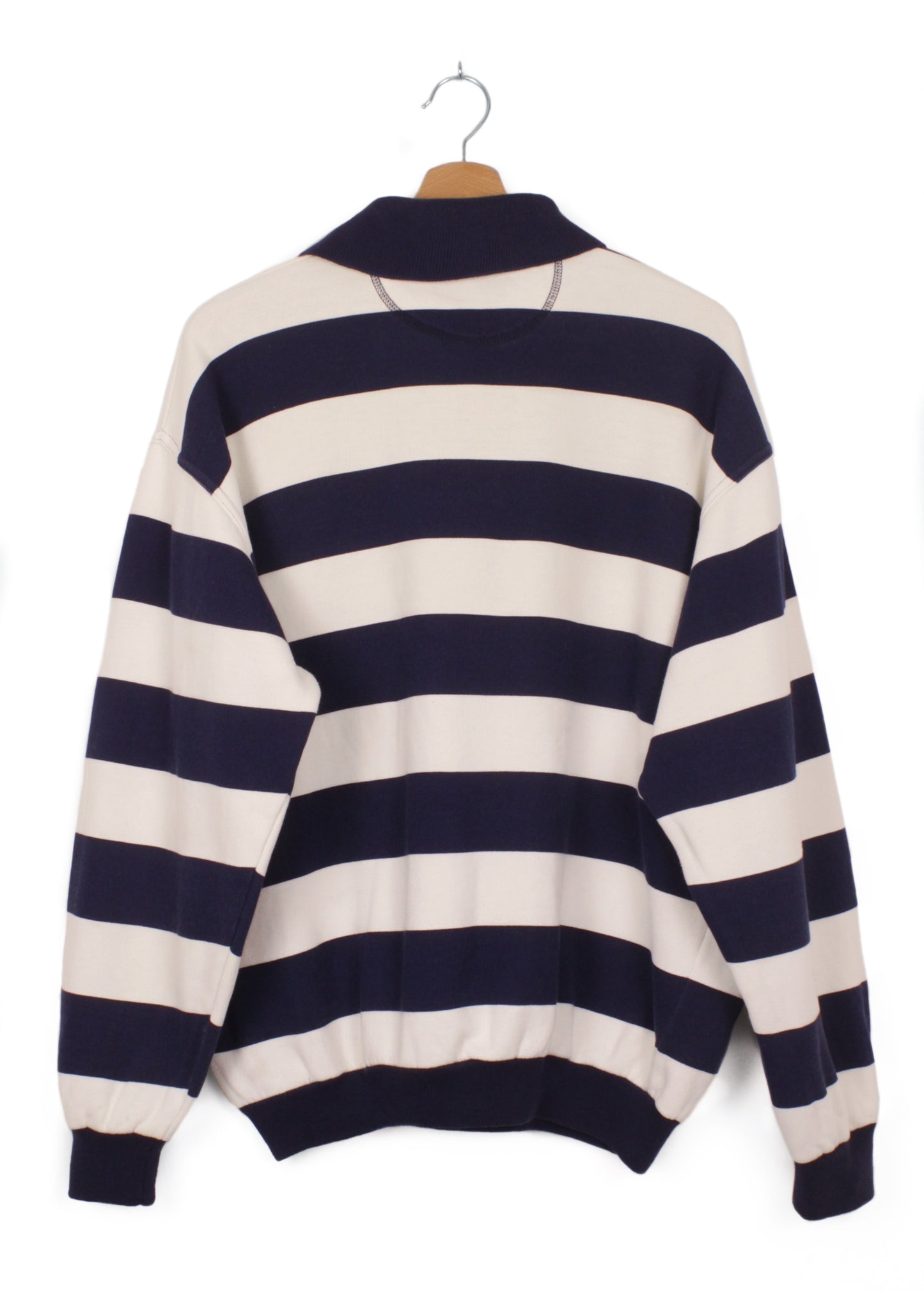 Vintage striped sweatshirt in white and navy