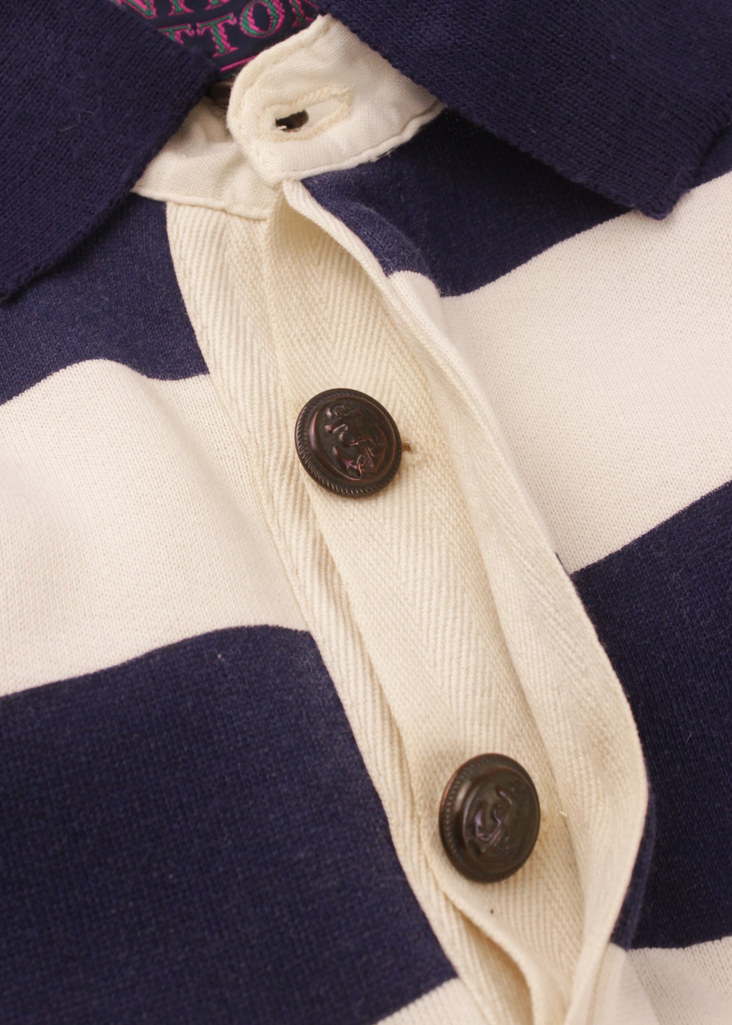 Vintage striped sweatshirt in white and navy