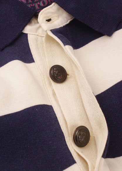 Vintage striped sweatshirt in white and navy