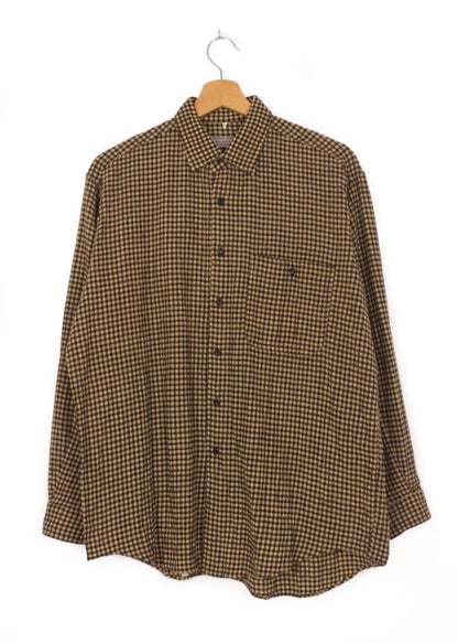 Vintage checked shirt in black and yellow