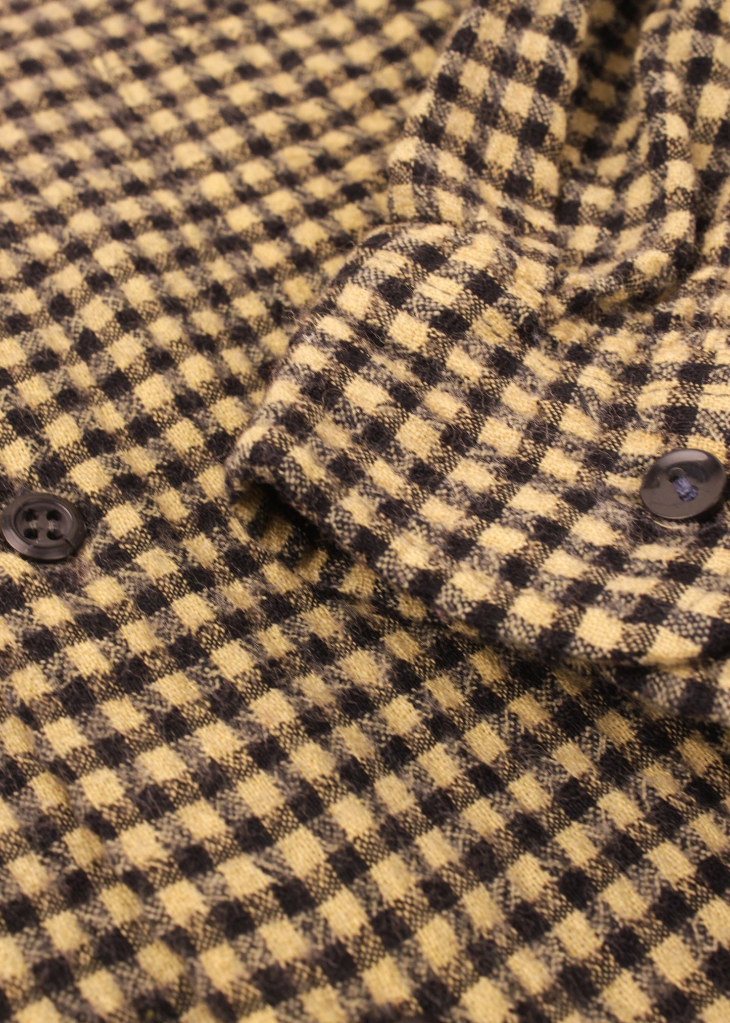 Vintage checked shirt in black and yellow