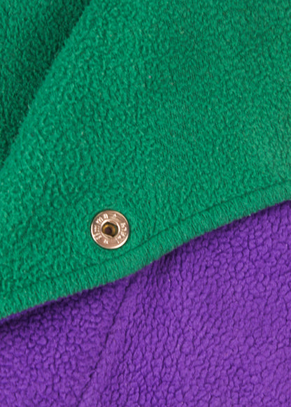 Vintage fleece in purple and green
