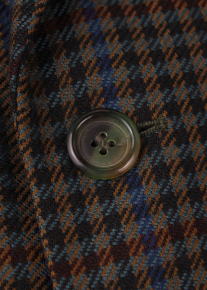 Woolen checked jacket in green, blue, black