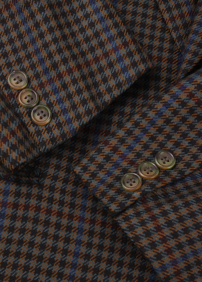 Woolen checked jacket in green, blue, black