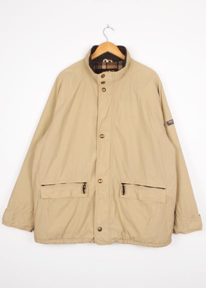 Vintage woolen puffer jacket in beige