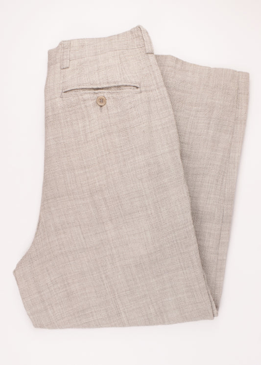 Woolen trousers in beige