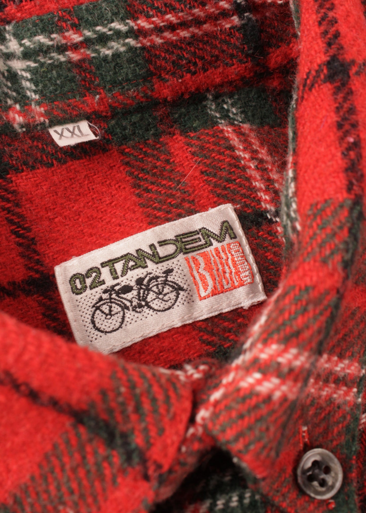 Woolen checked shirt in red and green