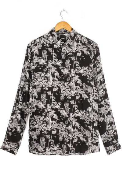 Vintage printed shirt in black