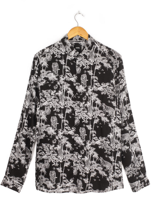 Vintage printed shirt in black