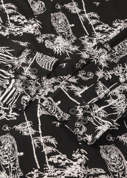 Vintage printed shirt in black