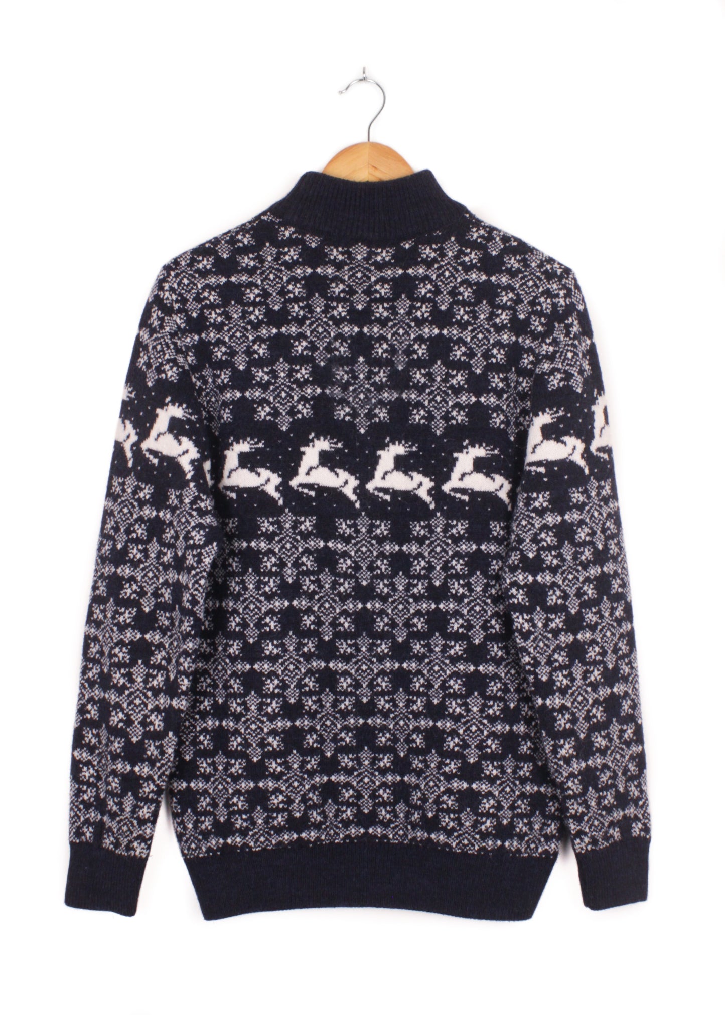 Christmas woolen sweater in dark blue