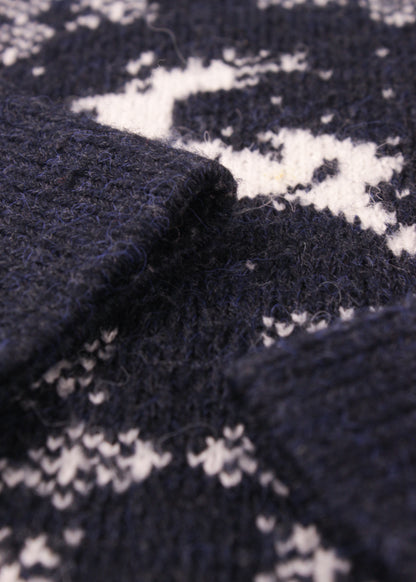 Christmas woolen sweater in dark blue