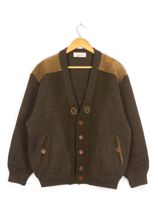 Vintage woolen cardigan in green