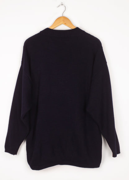Vintage woolen sweater in navy