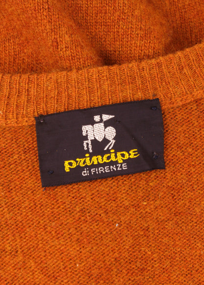Vintage woolen cashmere sweater in ochre