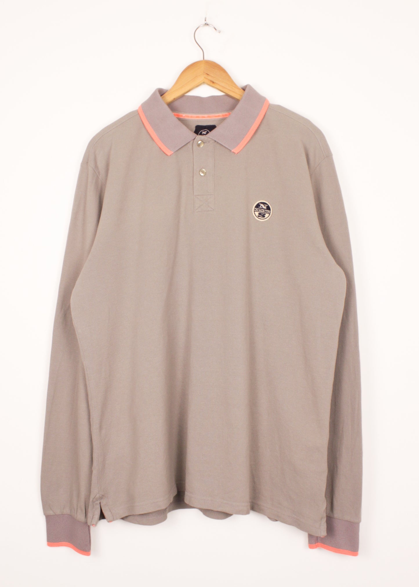 Vintage North sails rugby shirt in grey