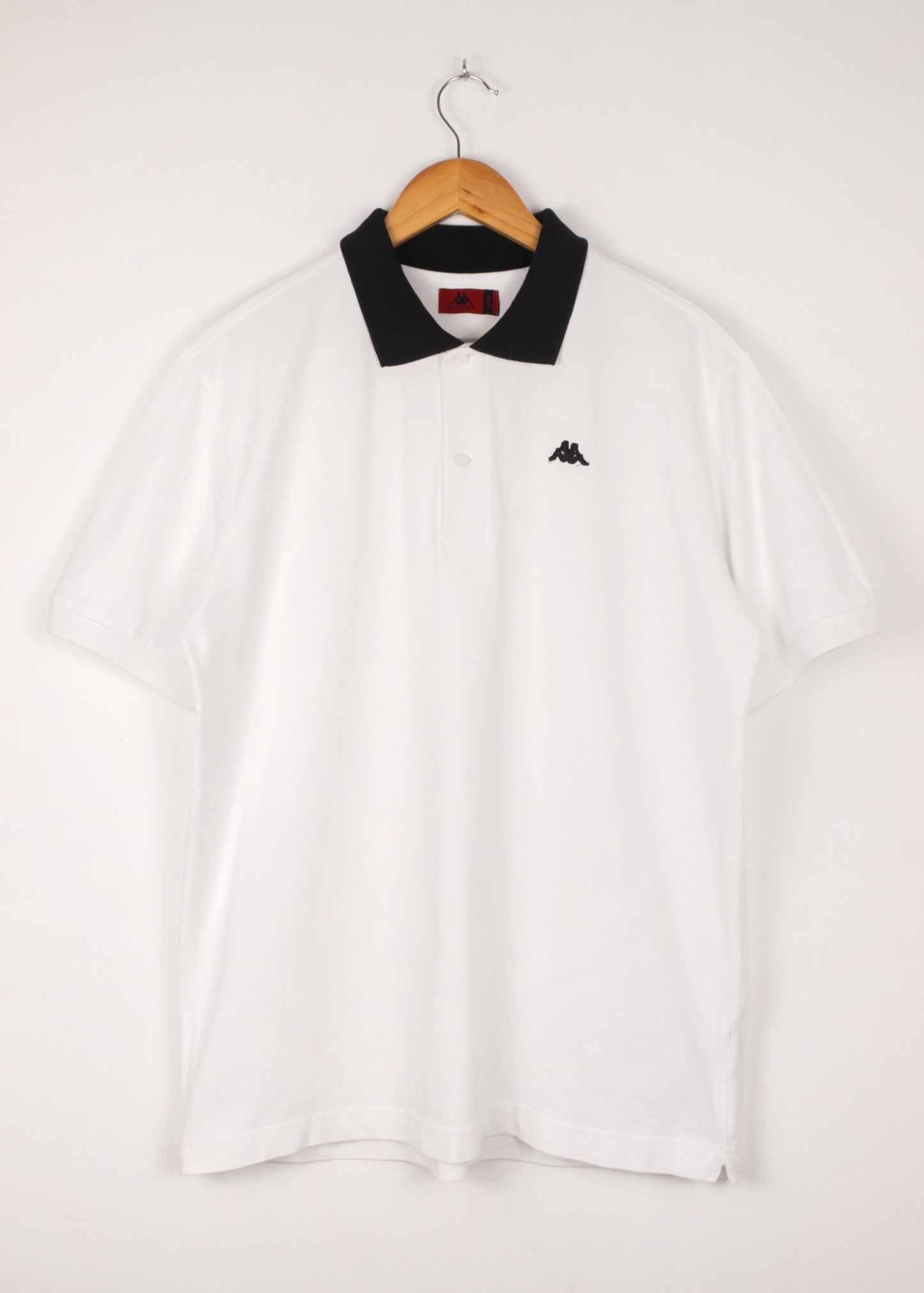 Kappa polo t-shirt in white with black collar