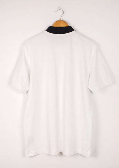 Kappa polo t-shirt in white with black collar