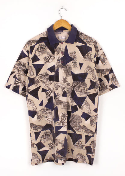 Marcel Clair printed polo tee