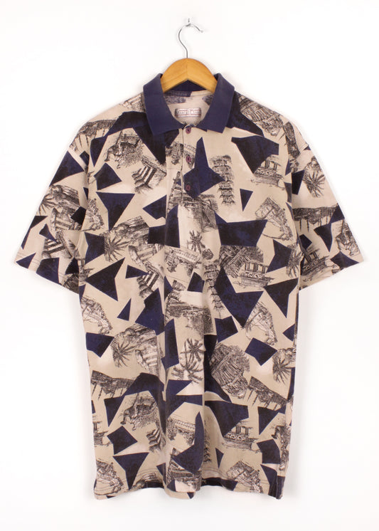 Marcel Clair printed polo tee