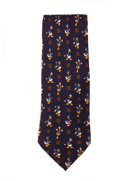 Vintage dark blue tie with Donald Duck