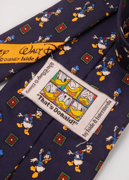 Vintage dark blue tie with Donald Duck