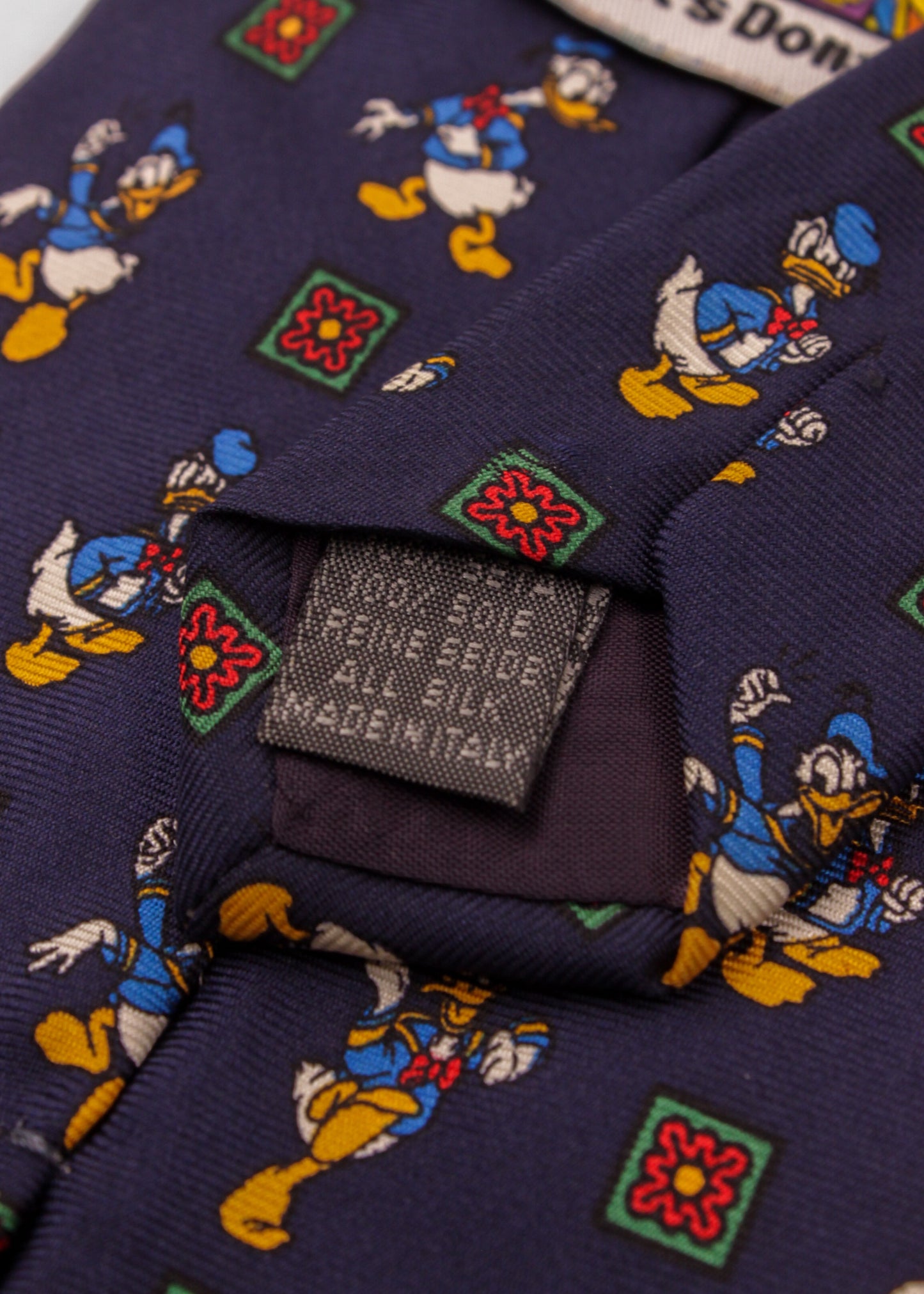 Vintage dark blue tie with Donald Duck