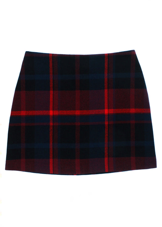 Vintage Checked Skirt in Burgundy