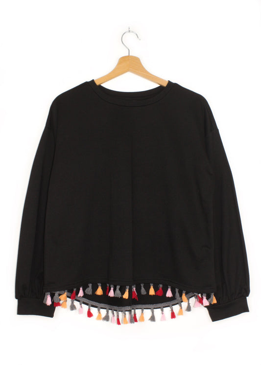 Black sweatshirt with embroidery