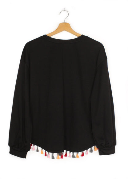 Black sweatshirt with embroidery