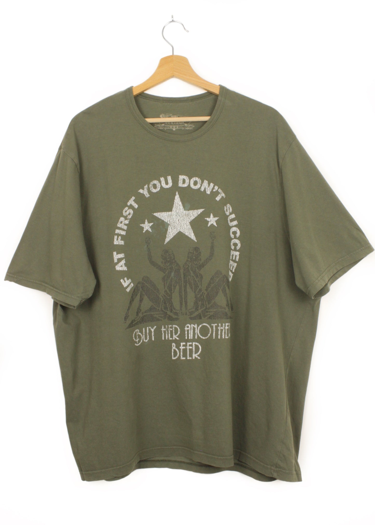 Vintage printed tee in khaki