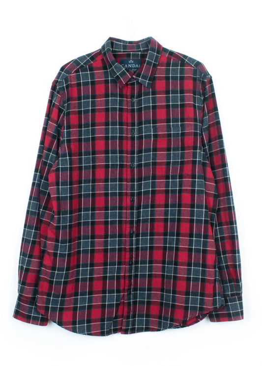 Vintage regular fir shirt in red and black check