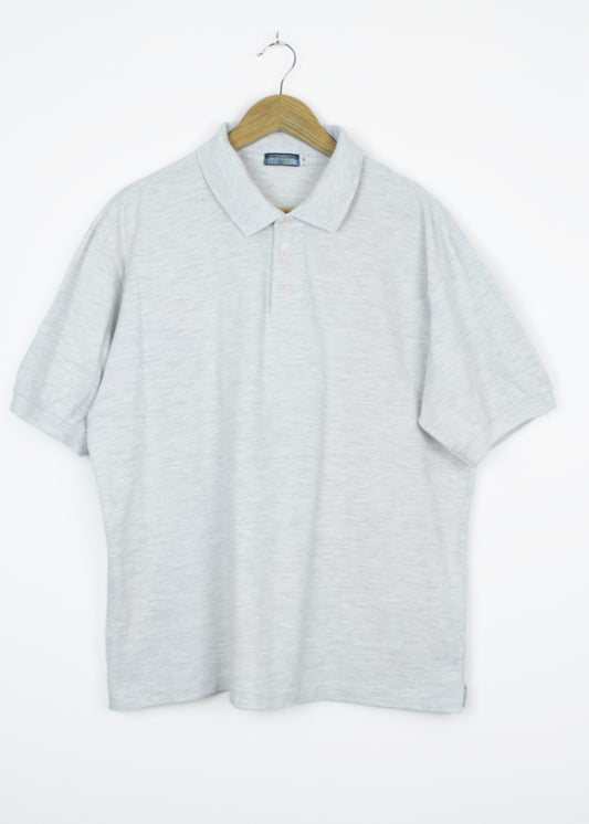 Vintage polo t-shirt in cloud grey