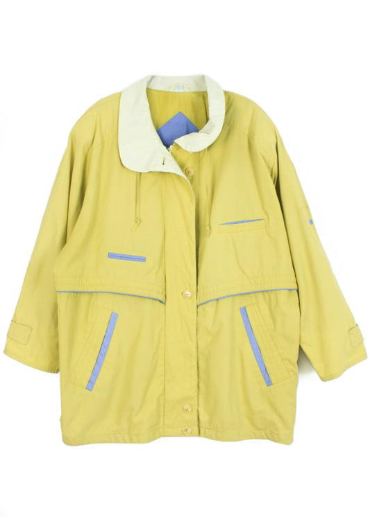 Vintage women's parka in pastel yellow