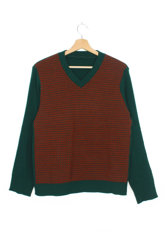 Vintage sweater in green and orange