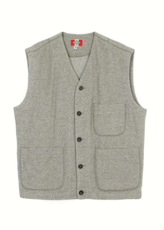 Vintage Woolen Vest in Grey-Beige