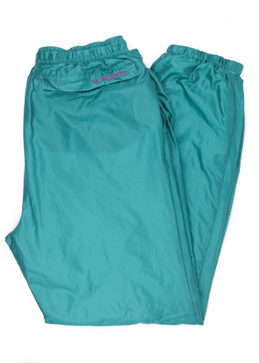 Vintage wind pants in neon green (with pockets)