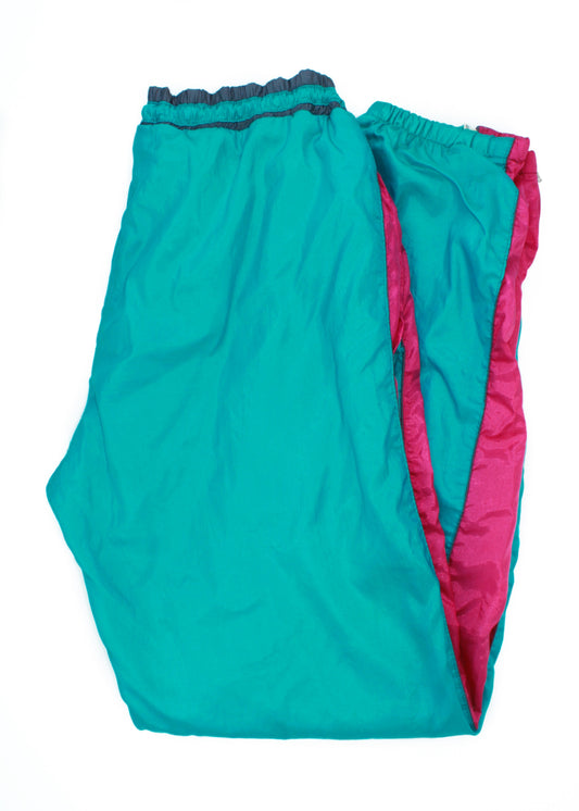 Vintage wind pants in neon green (with pockets)