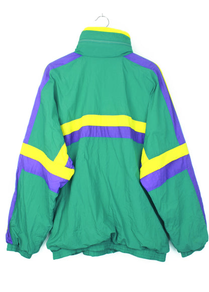 Zelená vintage lehká bunda windbreaker s odenímatelnými rukávy