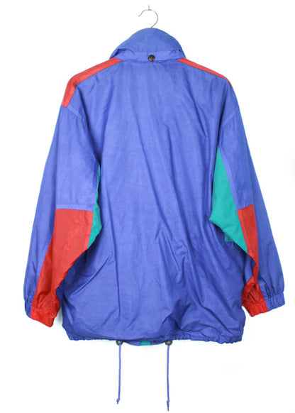 Fialová vintage lehká bunda windbreaker se schovanou kapucí