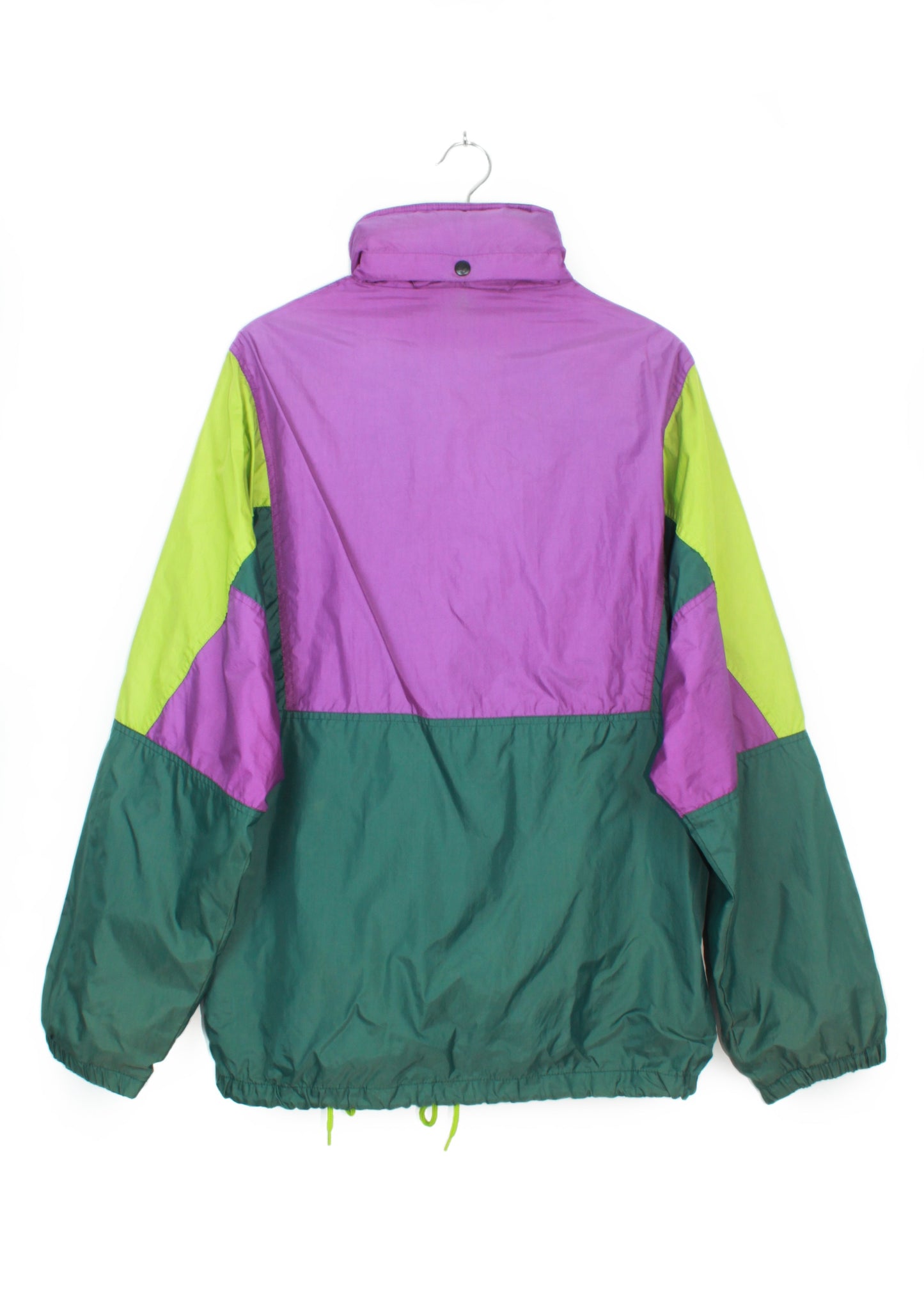 Vintage lehká bunda windbreaker vícebarevná s kapucí