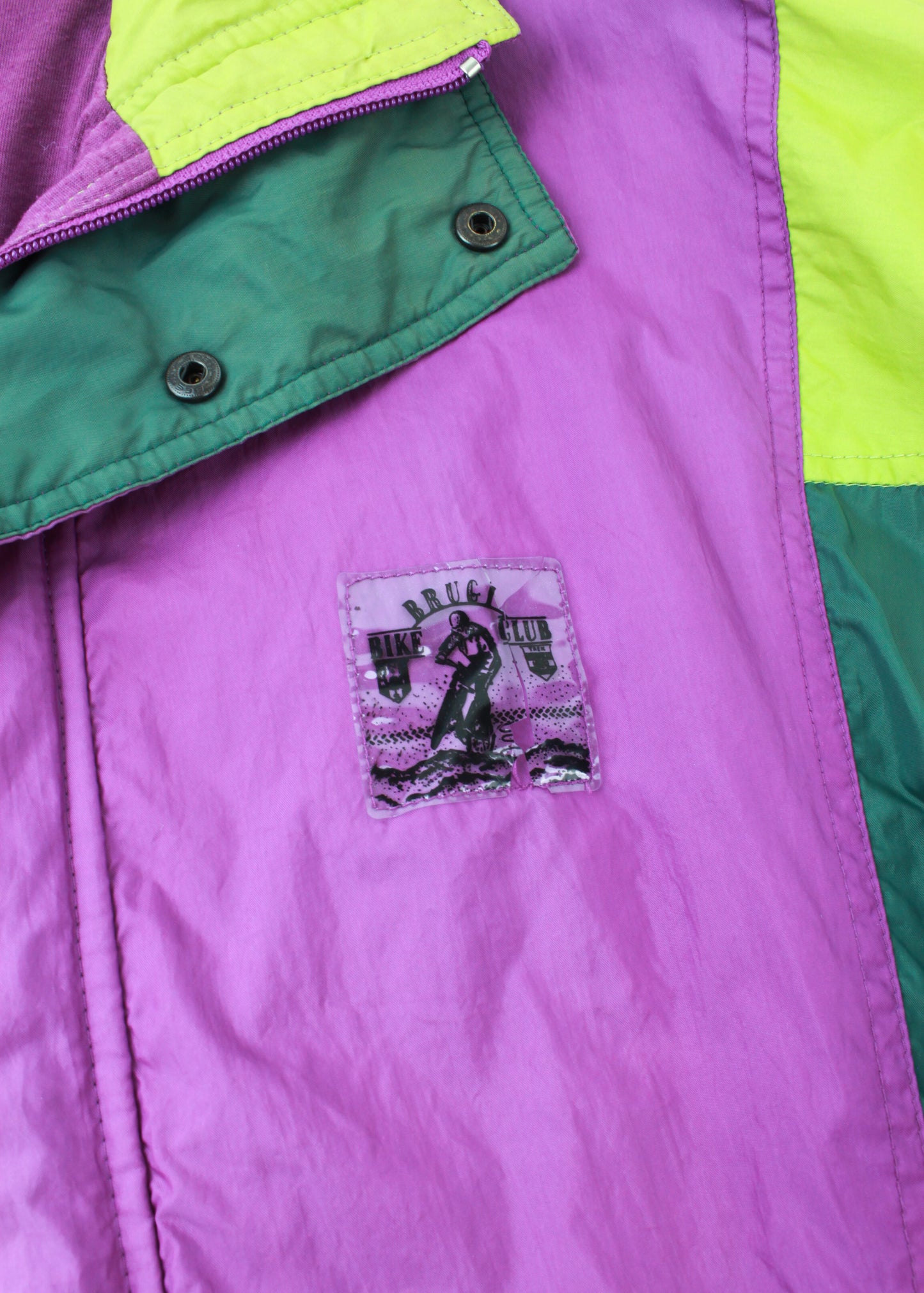 Vintage lehká bunda windbreaker vícebarevná s kapucí