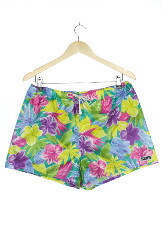 Vintage beach shorts in floral print