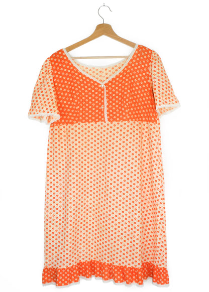 Vintage printed dress in orange