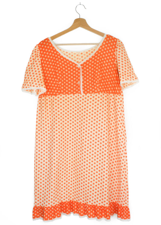 Vintage printed dress in orange